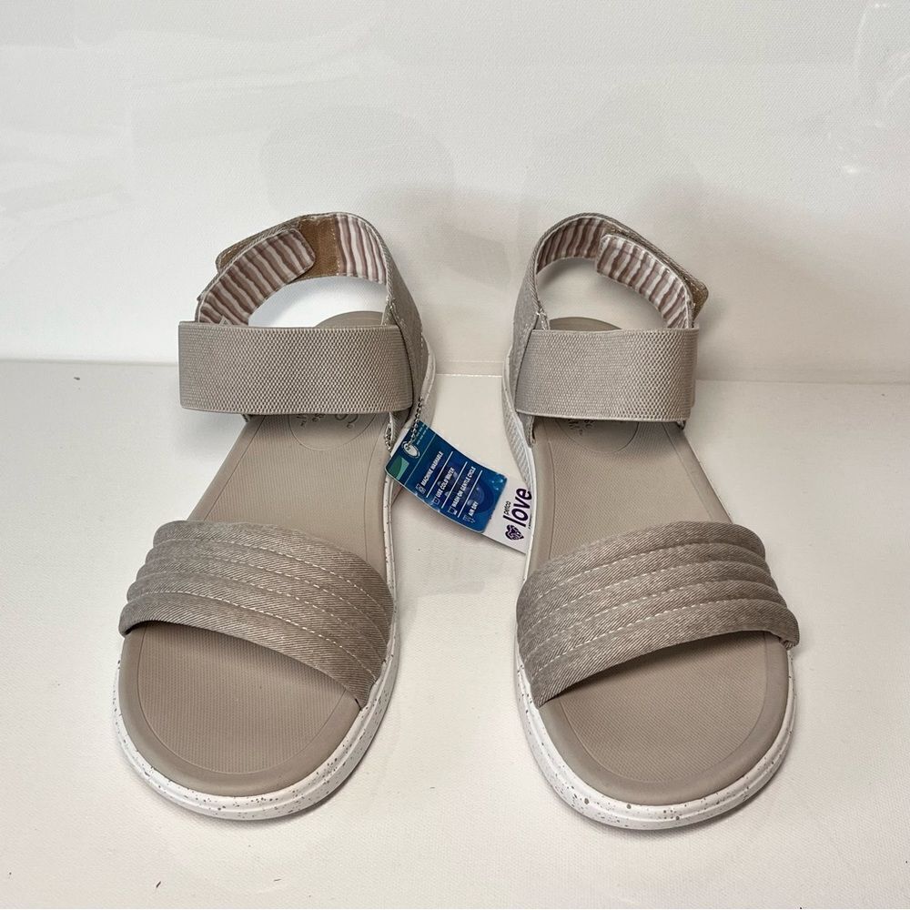 Skechers_BOBS Vegan Washable Summer Skipper Canvas Sandals - Optical Chill - Picture 4 of 7
